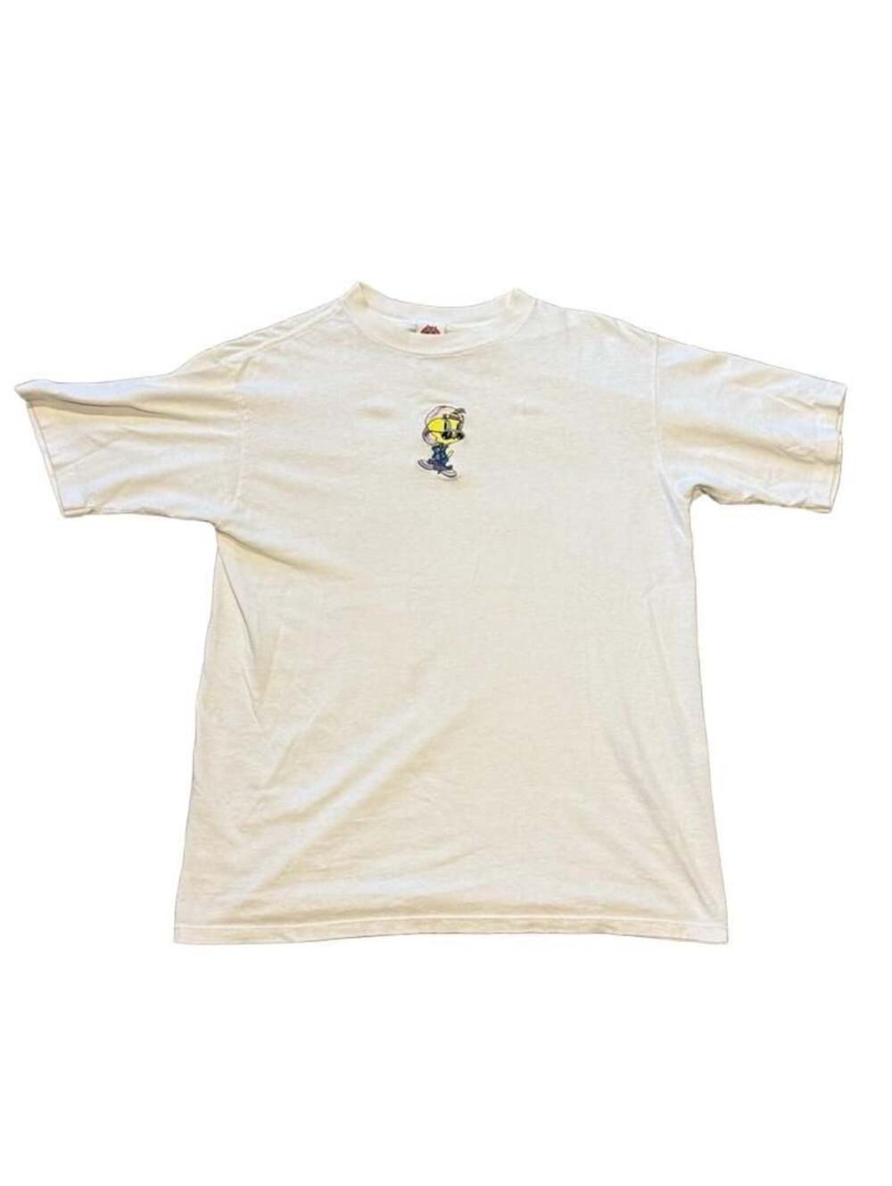Vintage Looney Tunes Tweety Bird Embroidered White T-Shirt Medium